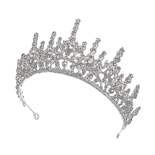 MUCKLILY Silberne Braut Tiara mit Strassbesatz Eleganter Hochzeitskopfschmuck für Frauen Vielseitiges Diadem für Party Abschlussball Cosplay und Festliche Anlässe von MUCKLILY