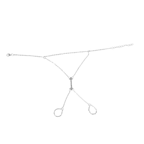 MUCKLILY Silberne Fußkette Damen mit Gothic Fransen und Glitzer Modisches Pendant Anklet Leichter Fußschmuck für Strand Alltag und Party Verstellbar Elegantes Geschenk für Frauen von MUCKLILY