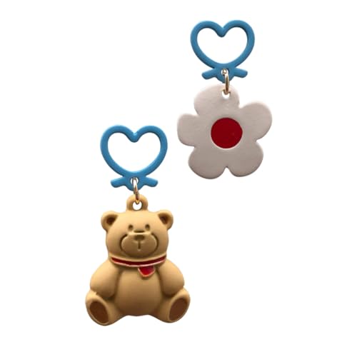 MUCKLILY Silberne Ohrstecker Damen Sommer Ohrschmuck Cartoon Bär Blume Asymmetrisch Kreativ Elegant für Frauen MUCKLILY Silberne Ohrstecker Damen Sommer Ohrschmuck Cartoon Bär Blume Asymmetrisch Kreativ Elegant für Frauen von MUCKLILY