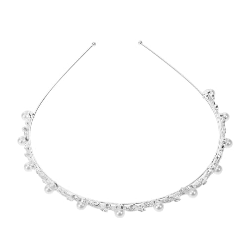 MUCKLILY Silbernes Braut Tiara mit Perlen und Strass Eleganter Haarschmuck für Hochzeit Verlobung und Party Komfortabel und Vielseitig für Damen Geeignet von MUCKLILY