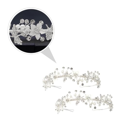 MUCKLILY Silbernes Perlen Haarschmuck Diadem mit funkelndem Design Eleganter Haarkamm für Braut und Festliche Anlässe Stilvolles Haarschmuck Accessoire für Frauen und Mädchen von MUCKLILY