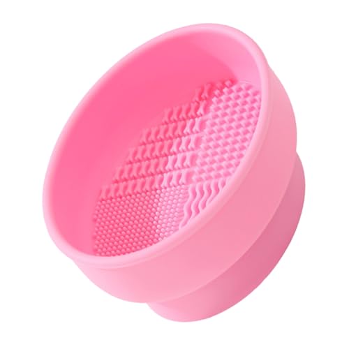 MUCKLILY Silikon Make up Pinsel Reinigungs Trocknungsschale Makeup Sponge Cleaner Organizer für Sanfte Reinigung und Schnelle Trocknung Rosa für Kosmetikpinsel und Schwämme von MUCKLILY