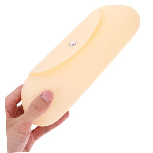 MUCKLILY Silikon Make up Pinselhalter Reise Kosmetiktasche Kompakt Leicht Staubdicht Makeup Organizer Tasche für Pinsel und Kleine Accessoires Tragbar Beige von MUCKLILY