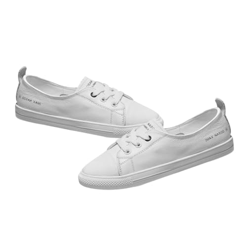 MUCKLILY Sneakers Damen Slip Sommer Schuhe Flach Atmungsaktiv Leicht Weiß Modisch Komfortabel Für Alltag Freizeit von MUCKLILY