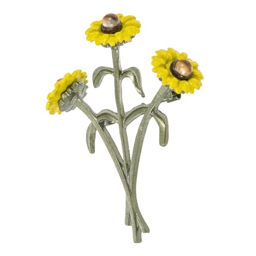 MUCKLILY Sonnenblume Brosche Anstecknadel aus Robustem Legierungsmaterial Elegante Blütenform Geeignet als Damen Schal Hutbrosche Modische Kleidung Dekoration Langlebig und Sicher von MUCKLILY