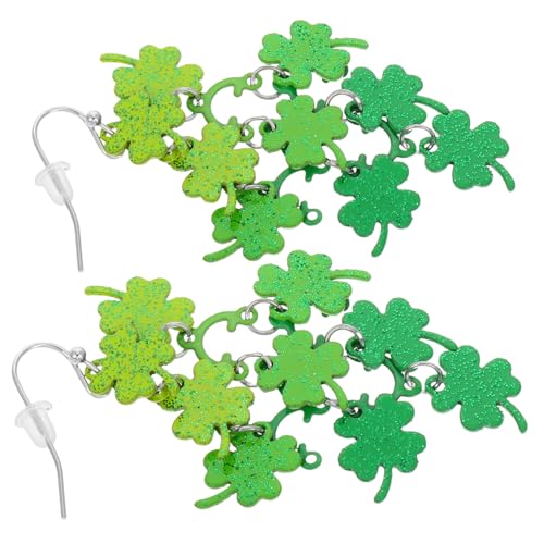 MUCKLILY St Patrick's Day Kleeblatt Ohrringe Damen Grün Emaille Anhänger Charm Schmuck für Party Feierlichkeiten Glücksbringer Schmuckaccessoire für Frauen und Mädchen von MUCKLILY