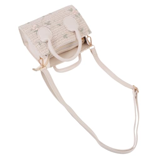MUCKLILY Strandtasche Damen Kleine Strohtasche mit Abnehmbarem Schulterriemen Modische Crossbody Umhängetasche aus Robustem Material Geeignet für Alltag und Strand von MUCKLILY