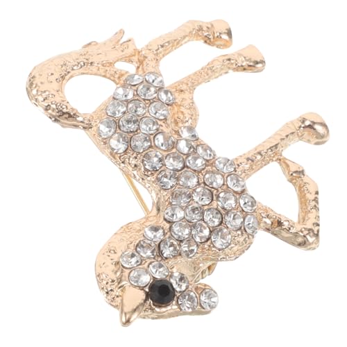 MUCKLILY Strass Pferde Brosche Damen Langlebige Zinklegierung Anstecknadel mit Sicherem Verschluss Modisches Accessoire für Kleidung und Schal Goldfarbene Tierbrosche von MUCKLILY