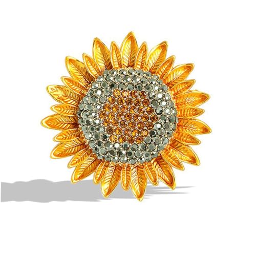MUCKLILY Strass Sonnenblumen Brosche Damen Anstecknadel Glitzernde Blume Schmuck Mode Accessoire für Kleidung Pullover Mantel Tasche Geschenk für Frauen Mädchen von MUCKLILY