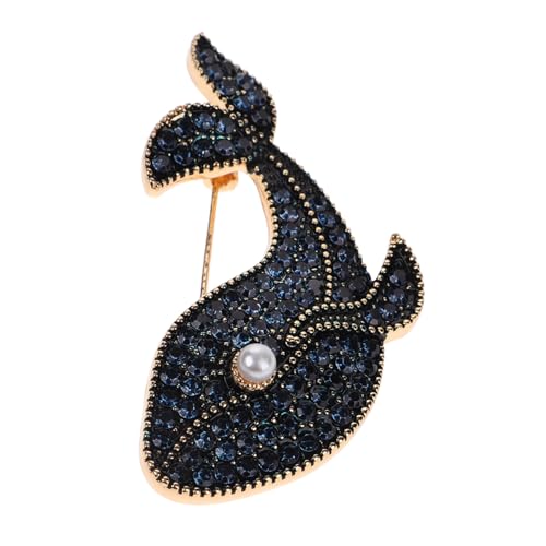 MUCKLILY Strass Wal Brosche mit Blauen Kristallen Niedliche Tierbrosche Anstecknadel für Damen Eleganter Schmuck für Party und Alltag Stilvolle Kleidung Anstecker Geschenk für Naturfreunde von MUCKLILY