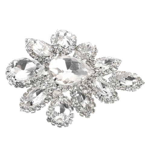 MUCKLILY Strassbrosche Damen Vintage Blumenbrosche Chic Glitzerbrosche Metall Funkelnd Robust Vielseitig für Kleidung Taschen Schuhe Glänzend Farbvielfältig von MUCKLILY