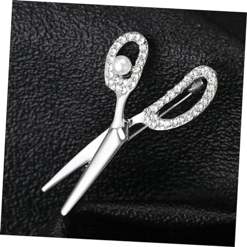 MUCKLILY Strassbrosche Scherenform aus Robustem Legierungsmetall mit Glatter Oberfläche Vielseitige Anstecknadel für Damen und Herren Modisches Accessoire für Anzüge Hüte Taschen Festliche von MUCKLILY