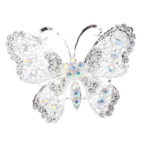MUCKLILY Strassbrosche Schmetterling Anstecknadel Umweltschonende Legierung Modisch Elegant Für Hochzeit Party Kleid Schal Pullover Dekoration Geschenkidee von MUCKLILY