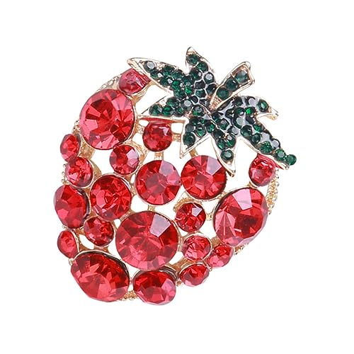 MUCKLILY Strawberry Brooch für Damen Kreative Obst Brosche aus Legierung Anstecknadel für Kleidung Strickjacken Schals und Hüte Langlebig und Sicher Befestigt Rotes Design von MUCKLILY