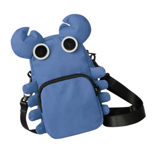 MUCKLILY Stylische Damen Crossbody Bag in Krabbenform Quadratische Umhängetasche aus Robustem Oxford Kreative Handytasche zum Umhängen für Shopping Arbeit und Party Modisch und Einzigartig von MUCKLILY