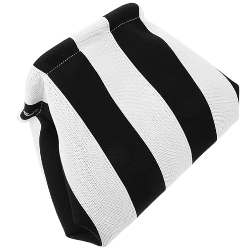 MUCKLILY Stylische Damen Handtasche für Reisen Große Dekorative Kosmetiktasche mit Gestreiftem Design Tragbar und Vielseitig für Make Up und Toilettenartikel von MUCKLILY