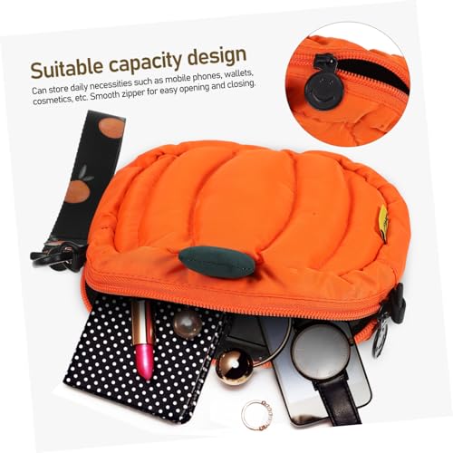 MUCKLILY Süße Damen Handtasche aus Strapazierfähigem Oxford Kleine Umhängetasche in Kürbisform Modische Crossbody Bag für Alltag und Halloween-partys Vielseitig Tragbar von MUCKLILY