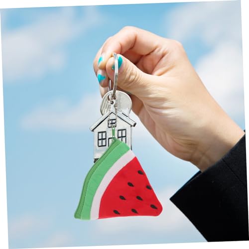 MUCKLILY Süßes Wassermelonen Münzportemonnaie Damen mit Reißverschluss Kleines Kartenetui und Schlüsselanhänger Kompakter Geldbeutel für Münzfach und Kleingeld Praktischer Mini Coin Holder von MUCKLILY