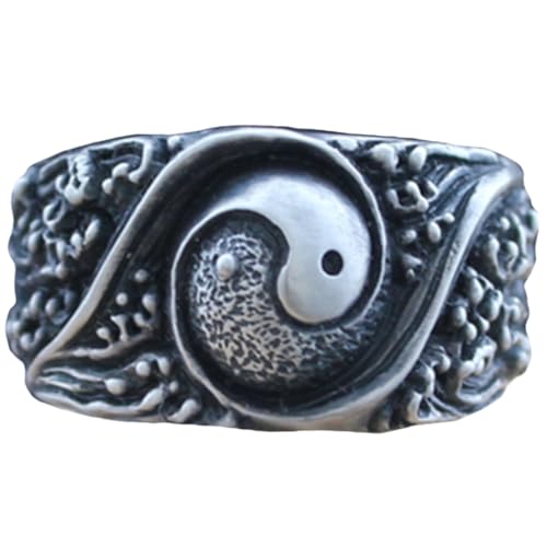MUCKLILY Taoismus Ring Kupfer Chinesischer Schmuck für Damen Herren Antikes Design Langlebiges Material Stilvoll für Partys und Besondere Anlässe Geschenk für Familie und Freunde von MUCKLILY