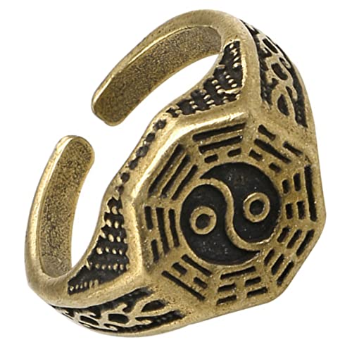 MUCKLILY Taoismus Ring im Chinesischen Offener Bandring für Damen Herren Gefertigt für Besondere Anlässe Yin Design von MUCKLILY