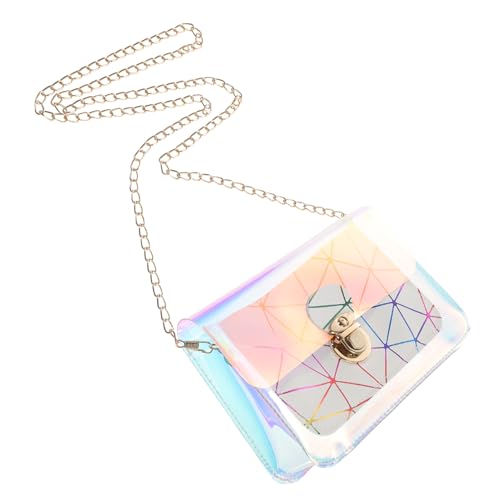 MUCKLILY Transparente Jelly Chain Bag Damen Umhängetasche Kleine PVC Crossbody Bag für Alltag Party Strand mit Verstellbarer Kette und Vielseitiger Nutzung als Schulter Handtasche von MUCKLILY