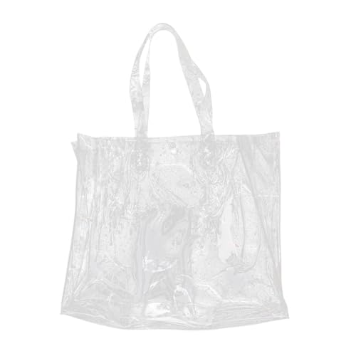 MUCKLILY Transparente PVC Jelly Schultertasche Große Tote Bag Alltag Strand Schule Arbeit Damen Mädchen von MUCKLILY