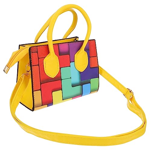 MUCKLILY Umhängetasche Damen PU Schultertasche Verstellbar Leicht Kleine Handytasche für Alltag Arbeit Schule Shopping Gelb von MUCKLILY