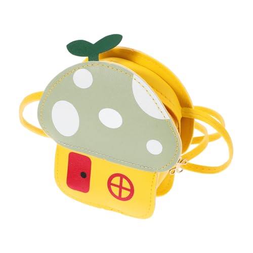 MUCKLILY Umhängetasche Pilzform Mini Geldbörse PU Material Münzbeutel für Mädchen und Kleinkinder Verstellbarer Riemen Vielseitig für Münzen Snacks Schlüssel Modisch und Hellgrün von MUCKLILY
