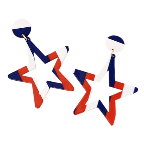MUCKLILY Unisex Ohrschmuck mit Sternform Leicht Tragbar Modische Independence Day Ohrringe für Damen und Mädchen Langlebig Passend zu Jeans Kleidern als Geschenk von MUCKLILY