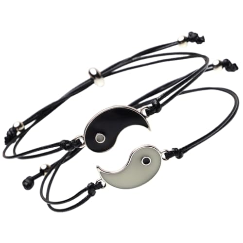 MUCKLILY Verstellbare Freundschaftsarmbänder mit Nachtleuchteffekt Langlebiges Seil für Herren Damen Symbolisches Gleichgewicht Geschenk für Freundin und Freund von MUCKLILY