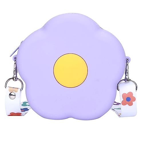 MUCKLILY Verstellbare Silikon Schultertasche Blumenform Kleine Umhängetasche Leicht Für Erwachsene Mit Kompaktem Coin Purse Design von MUCKLILY