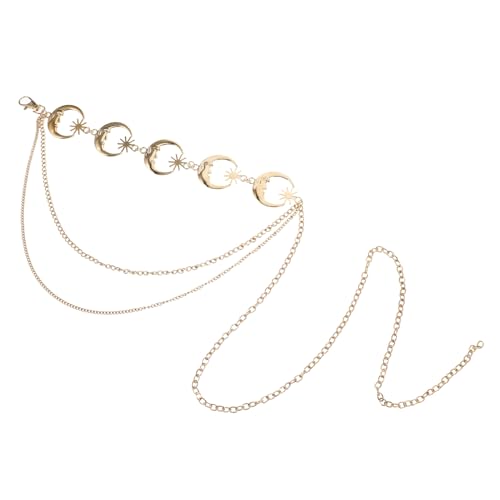 MUCKLILY Adjustable Taillenkette Für Damen Verstellbare Metallkette Mit Mond Sternelementen Minimalistischer Stil Waist Chain Für Jeans Und Kleider Hochwertige Metalldekoration MUCKLILY Adjustable Taillenkette Für Damen Verstellbare Metallkette Mit Mond Sternelementen Minimalistischer Stil Waist Chain Für Jeans Und Kleider Hochwertige Metalldekoration von MUCKLILY
