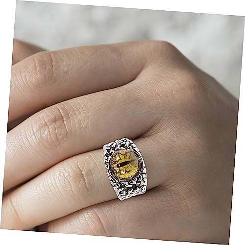 MUCKLILY Verstellbarer Offener Evil Eye Ring aus Legierung für Damen und Herren Modisches Auge Schmuckstück Verstellbarer Fingerschmuck als für Besondere Anlässe von MUCKLILY