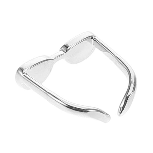 MUCKLILY Verstellbarer Schwarzer Brillenring Damen Offener Indexfinger ring mit Kreativem Design Modischer Paarschmuck Eleganter Statement ring für Alltag und Hochzeit von MUCKLILY