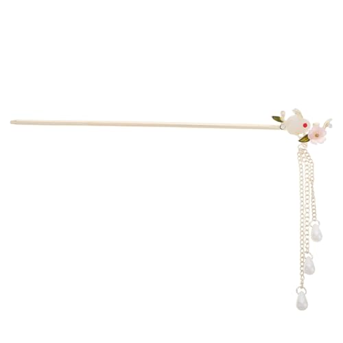 MUCKLILY Vintage Asiatischer Haarnadel Niedlicher Hasenform Chinesische Quaste Minimalistischer Antiker Stil Vielseitiger Haarschmuck für Damen für Hanfu und Lange Haare von MUCKLILY