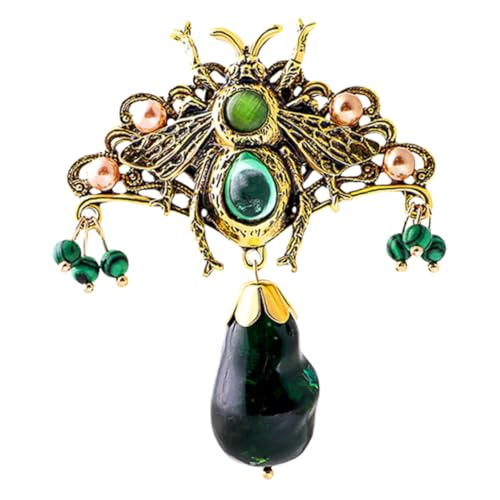 MUCKLILY Vintage Biene Brosche mit Perle Anstecknadel Retro Honigbiene Pin für Anzug Mantel Kragen Modisches Accessoire für Damen und Herren Stilvolle Kleidung Verzierung von MUCKLILY