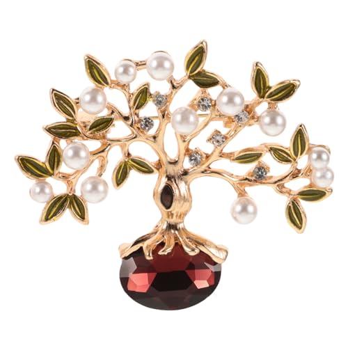 MUCKLILY Vintage Brosche Baumblatt Design mit Perlen Modische Anstecknadel für Damen Vielseitiger Schmuck für Jacken Schals und Taschen Kunstvoll Gefertigte Retro brosche als von MUCKLILY