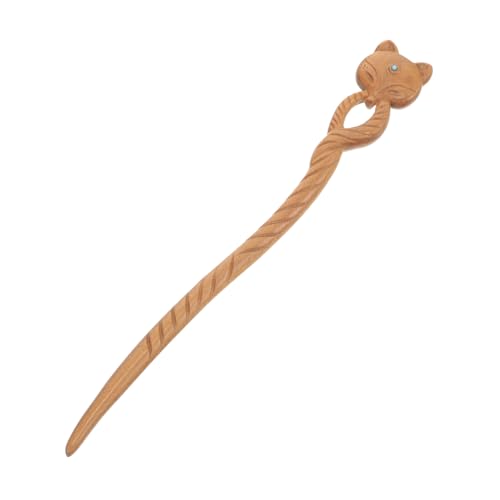 MUCKLILY Vintage Chinesischer Holz haarstab mit Geschnitztem Fengjiu motiv Traditioneller Haarschmuck für Frauen Leichter Updo haarnadel Eleganter Haarfork für Hanfu und Alltag von MUCKLILY