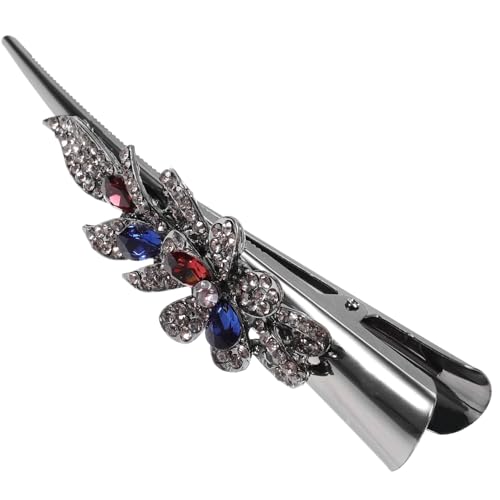 MUCKLILY Vintage Großer Metallener Haarschmuck mit Funkelnden Strasssteinen Robuster Damen Haarklammer Einzigartiger Haarclip für Dünnes Haar Stilvolles Accessoire für Party und Cosplay von MUCKLILY