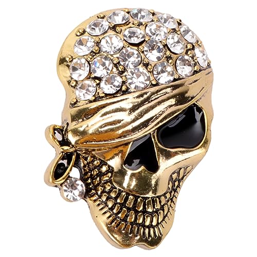 MUCKLILY Vintage Halloween Brooch Retro Skull Head Anstecker aus Legierung Kreativer Party Schmuck für Damen Kleidung Perfektes Outfit Ornament und Kostüm Zubehör von MUCKLILY