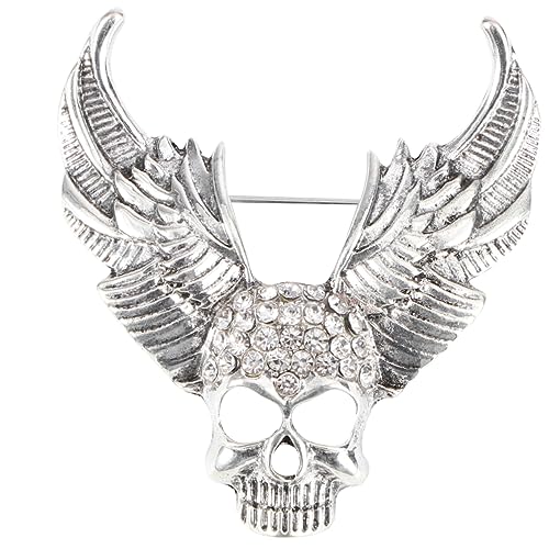 MUCKLILY Vintage Halloween Brosche aus Legierung Skull Anstecknadel Dekoratives Accessoire für Damen Vielseitig für Kleidung Taschen Hüte für Halloween Partys und Alltagsmode von MUCKLILY