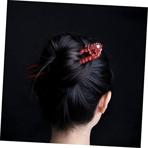 MUCKLILY Vintage Holz Haarnadel Haarschmuck Frauen Handarbeit Haarforke für Zöpfe und Dutt Glatte Oberfläche Schonend für Haare Klassisches Chinesisches Design mit Orientalischem von MUCKLILY