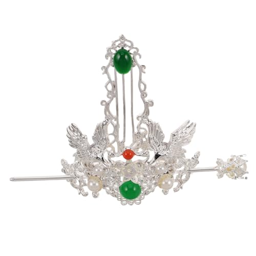 MUCKLILY Vintage Metall Haarnadel Chinesischer Stil Haarschmuck Damen Stilvolle Hanfu Haarspange mit Vogel Design Robuster Haarkamm für Chignon und Festliche Anlässe Traditionelle von MUCKLILY