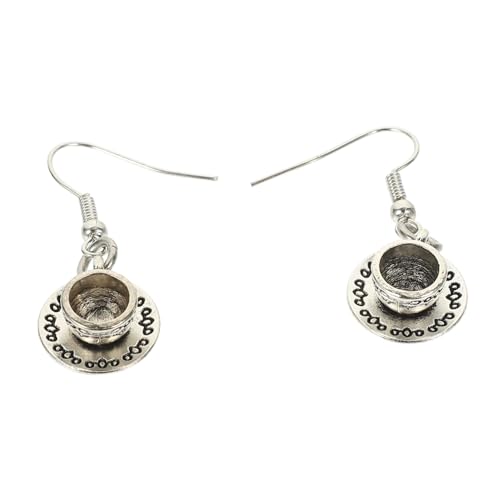 MUCKLILY Vintage Ohrhänger im Teetassen Design aus Langlebiger Legierung Kreative Damen Ohrringe für Alltag Party und Besondere Anlässe Modisches Ohrschmuck von MUCKLILY