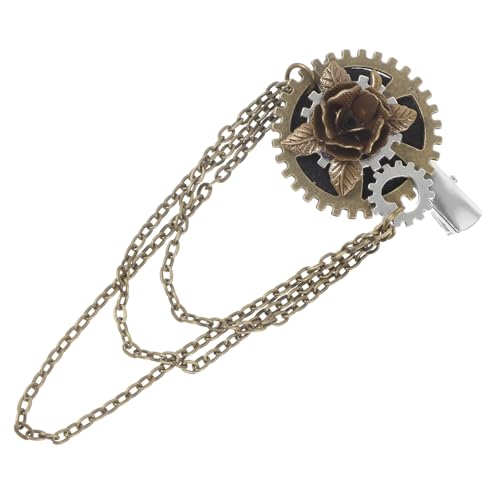 MUCKLILY Vintage Steampunk Haarspange mit Punk Getriebe Vielseitig als Brosche oder Haarclip Tragbar Handgefertigt mit Filigranen Details Stilvoll für Damen bei Partys Hochzeiten und von MUCKLILY