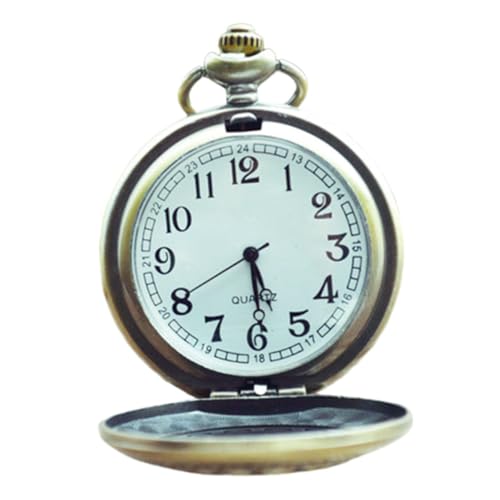 MUCKLILY Vintage Taschenuhr Damen Herren Retro Taschenuhr Leicht Kompakt mit Schutzdeckel Stabile Retro Uhr als Dekoratives Accessoire und von MUCKLILY