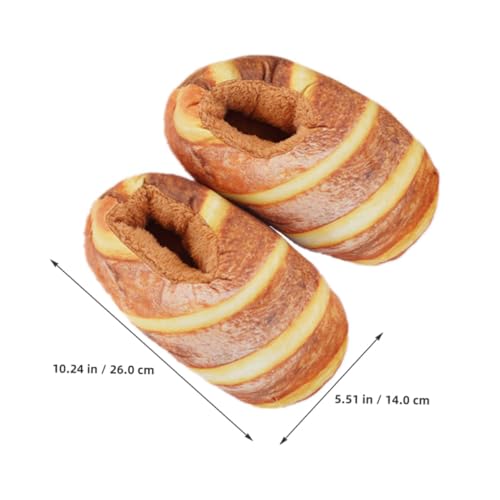 MUCKLILY Warme Damen Hausschuhe mit Kreativer Brot simulation Weiche Indoor Slipper für Zuhause Rutschfest Leicht und Modisch Passend für Winter und Gemütliche Stunden von MUCKLILY
