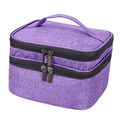 MUCKLILY Wasserabweisende Oxford Tragetasche für Ätherische Öle und Nagellack Fächer Doppelschicht Organizer mit Griff Abnehmbarer Boden für Reisen Zuhause Büro von MUCKLILY