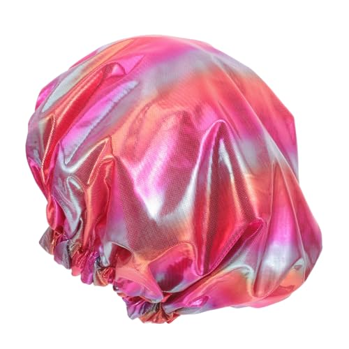 MUCKLILY Wasserdichte Duschhaube Damen Elastische Badekappe für Lange Haare Doppelter Schutz Komfortabel Atmungsaktiv Für Spa Make up und Haarkur Geeignet von MUCKLILY