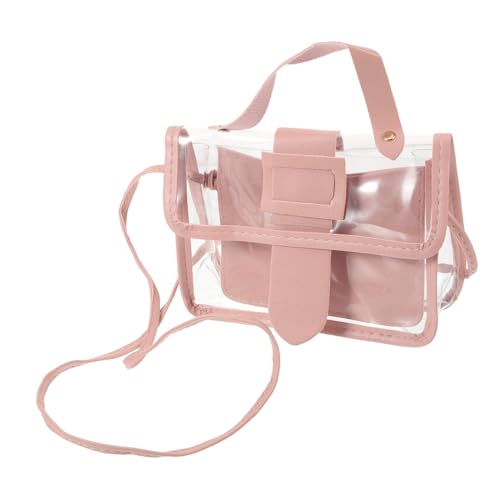 MUCKLILY Wasserdichte Transparente Crossbody Bag Leichte Umhängetasche mit Verstellbarem Schultergurt Strapazierfähiges Anti wear Material für Konzerte und Alltag Modisches Design Rosa von MUCKLILY